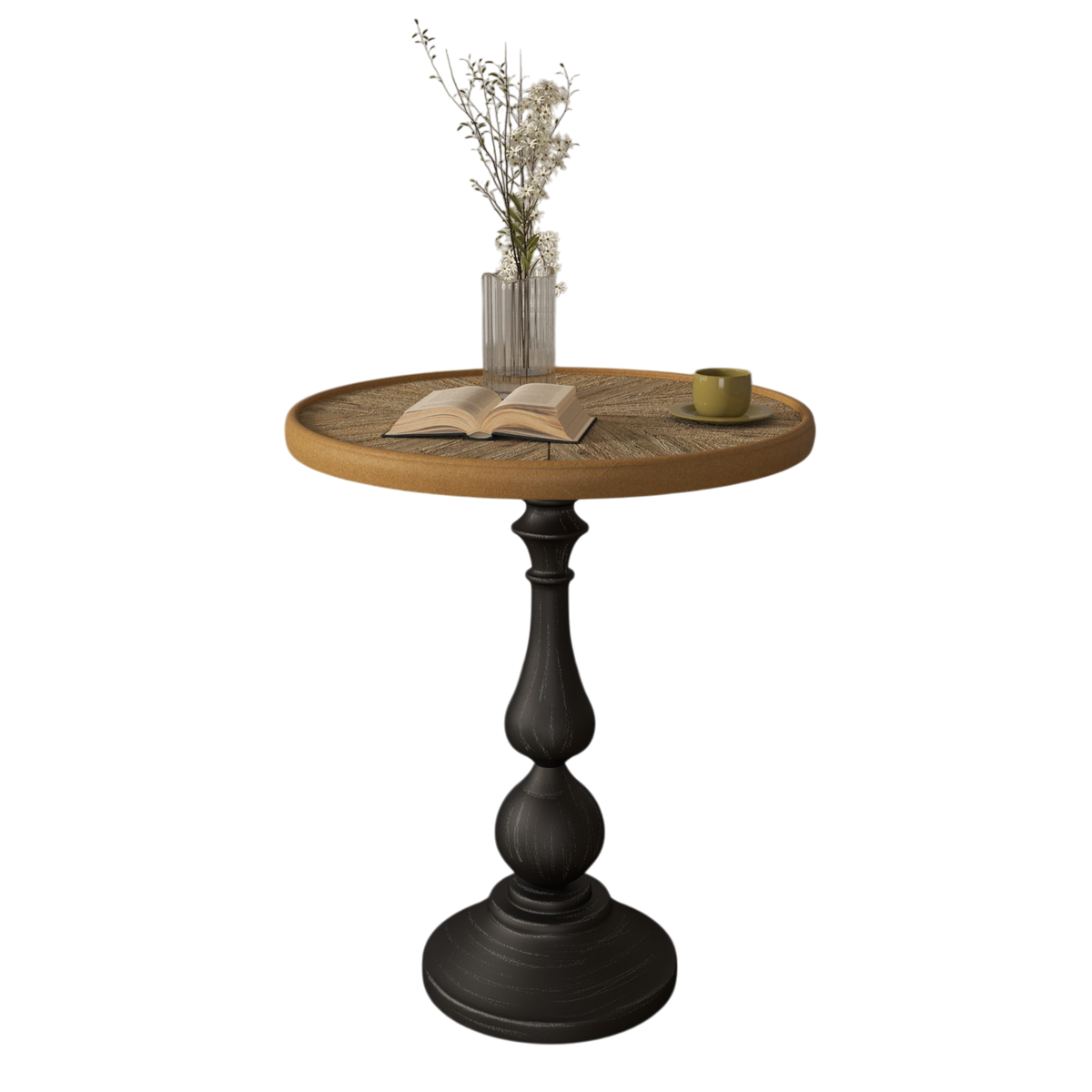 Additional view of Coffee Table French Country Pedestal Base Natural Wood