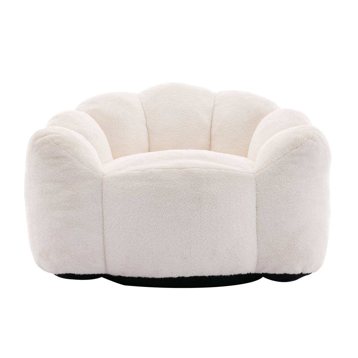 Additional view of Bean Bag Chair Compressed Foam White Faux Fur