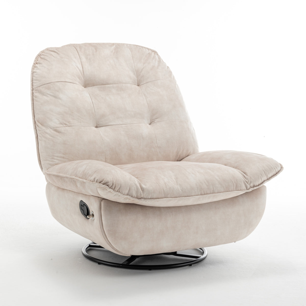 Additional view of Lounge Chair Reclining Ivory Velvet