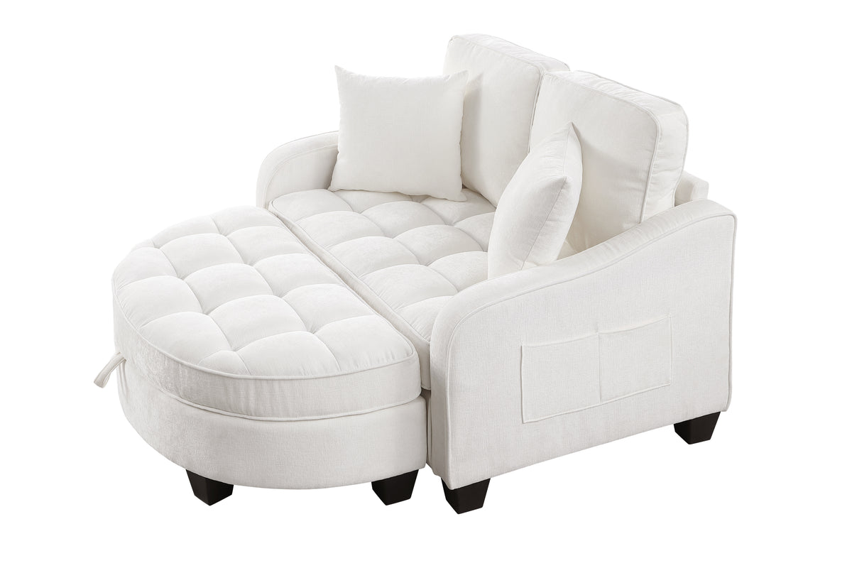 Additional view of Loveseat Sofa Cushioned Seating Beige Corduroy 2-Seater