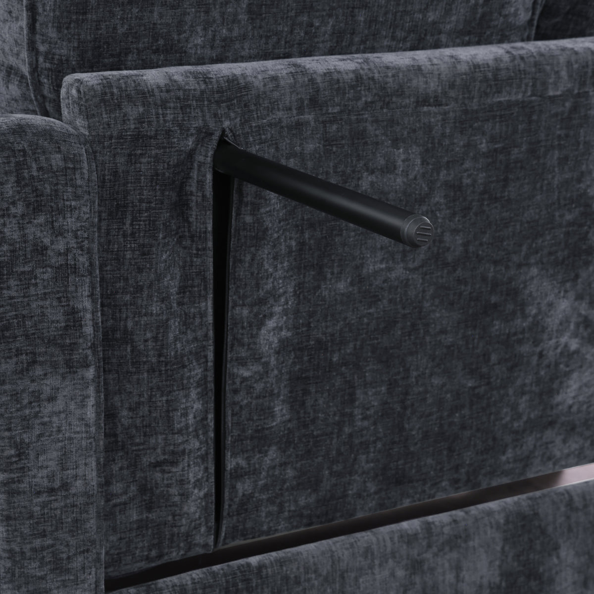 Additional product detail of Loveseat Sofa Cushioned Seating Black Corduroy 2-Seater