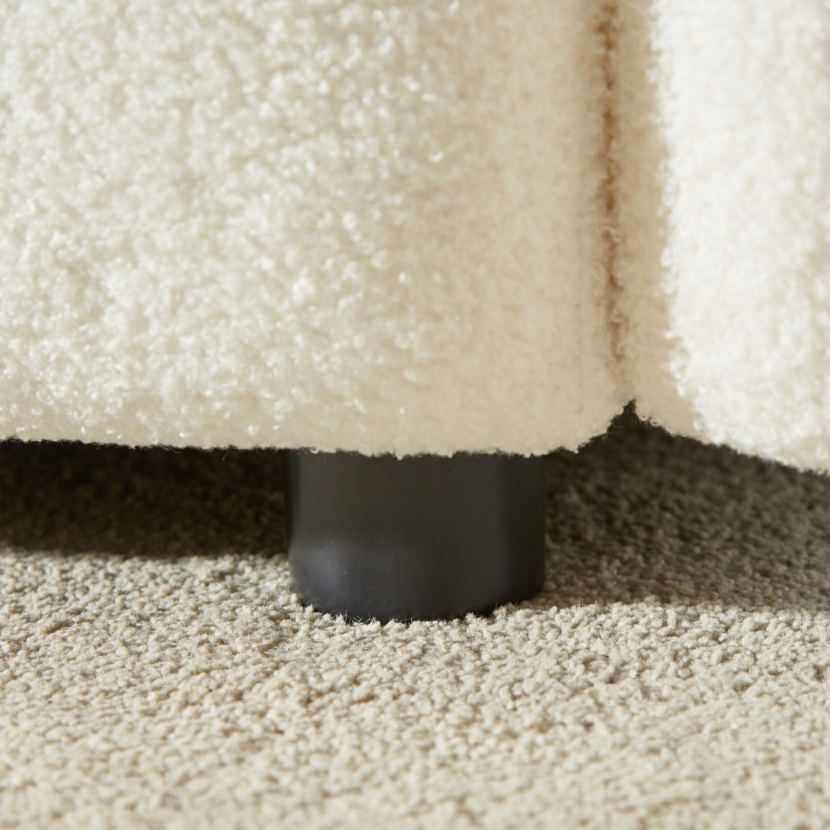 Design feature view of Lounge Chair Cushioned Seating Beige Teddy Fabric