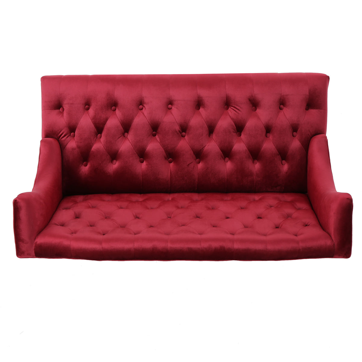 Additional product detail of Loveseat Sofa Cushioned Seating Wine Red Velvet 2-Seater