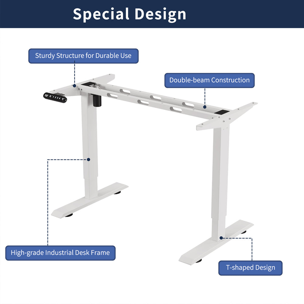 Additional view of Standing Desk Electric Height Adjustable Oak Metal & Wood