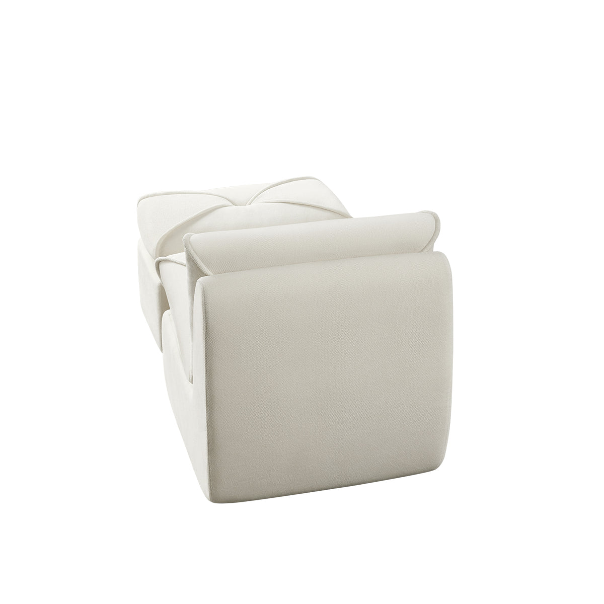 Design feature view of Ottoman Modern No-Tool Compressed Setup Beige Chenille & Foam