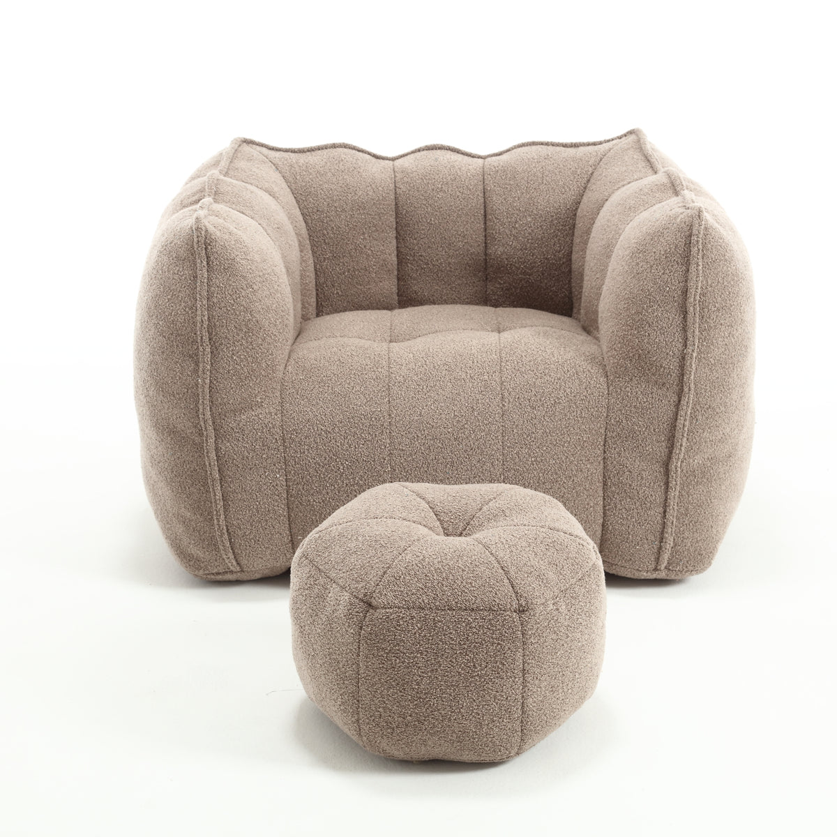Full product view of Bean Bag Chair Footstool Included Coffee Chenille