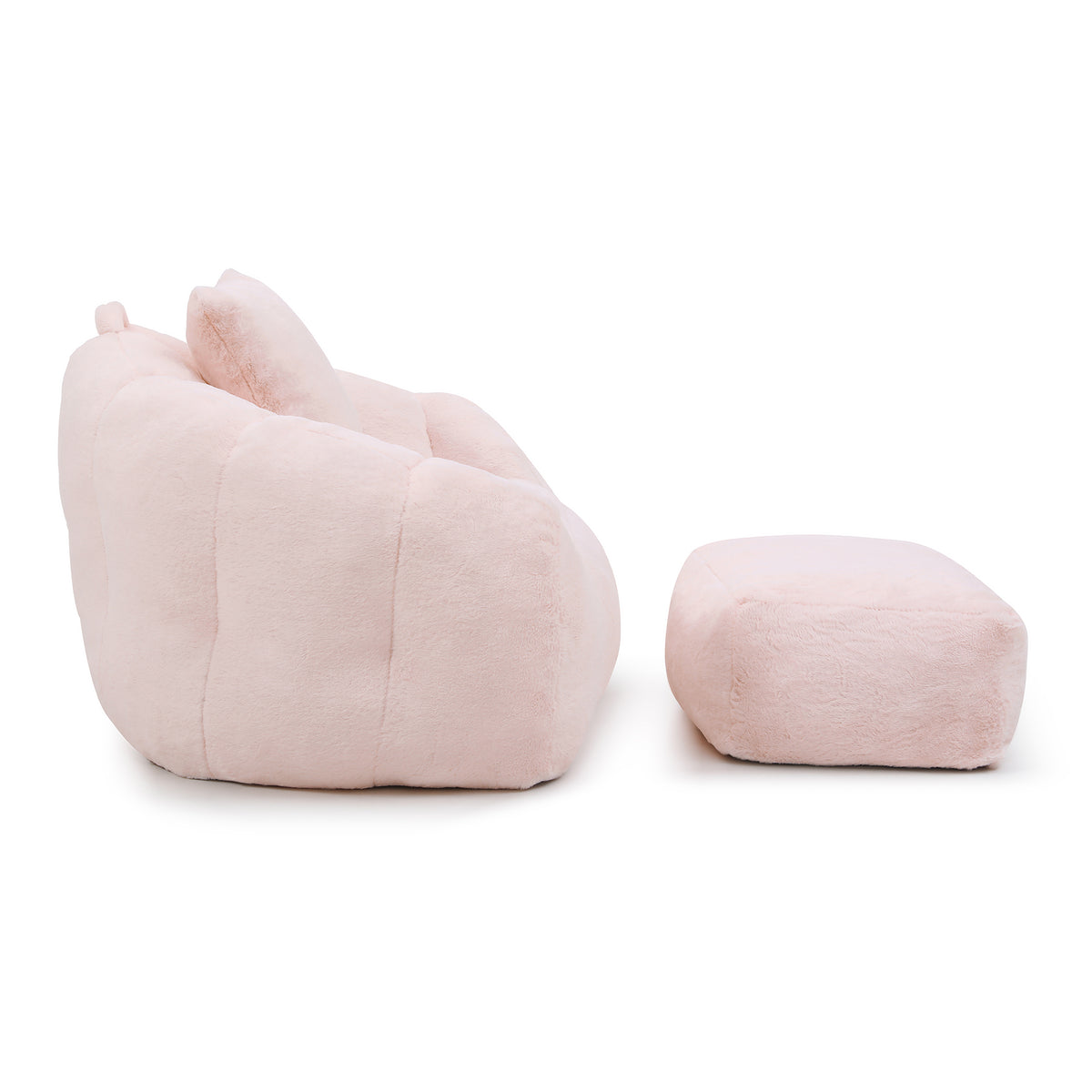 Close-up detail of Sectional Sofa Modular Sectional Pink Faux Fur