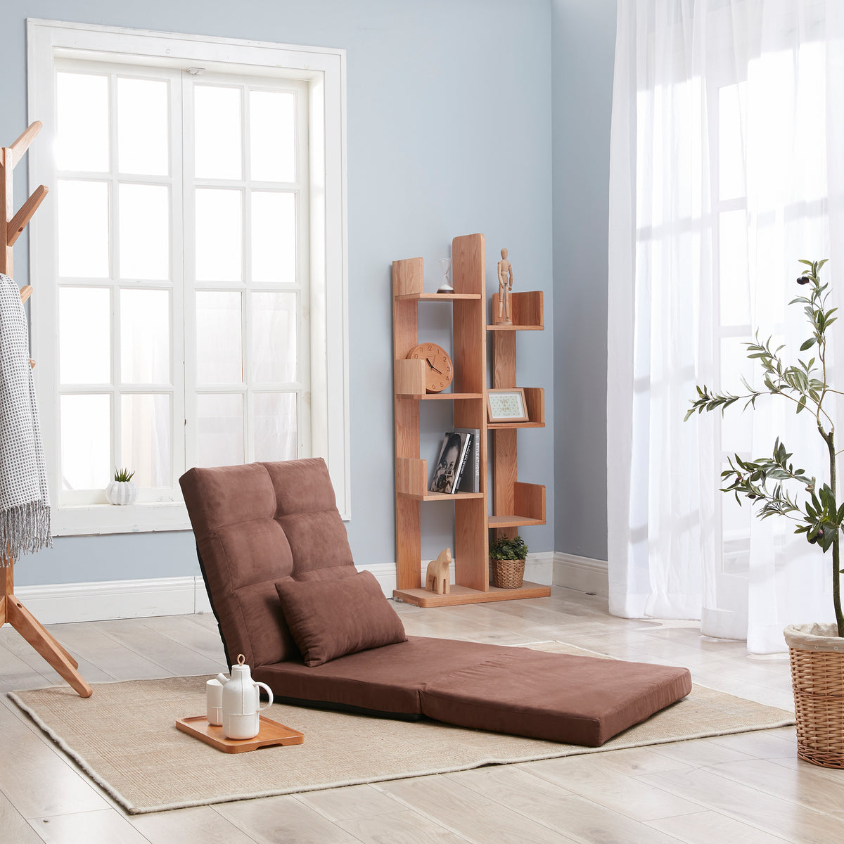 Additional view of Sofa Bed Multi-Position Reclining Brown Metal