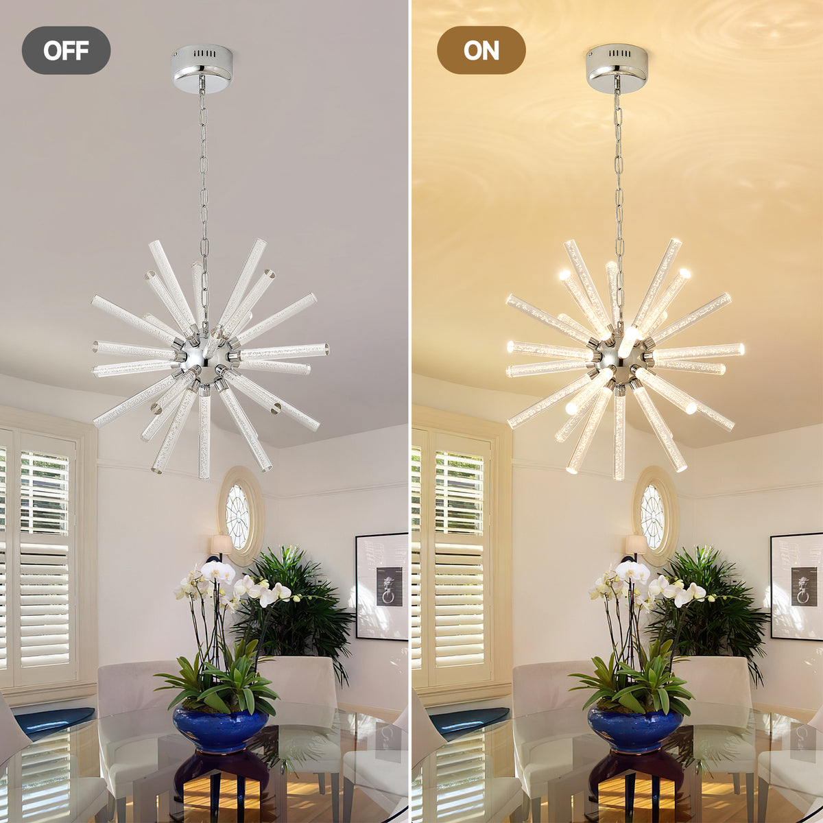 Additional product detail of Chandelier Modern Bubble Pillar Design Nickel Metal