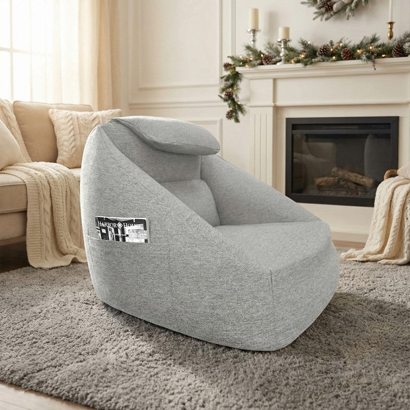 Full product view of Inflatable Sofa Electric Inflation Ash Gray Polyester