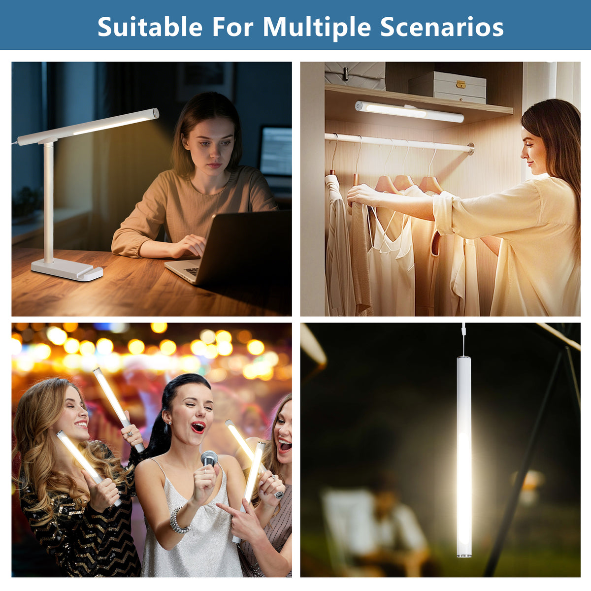 Design feature view of Desk Lamp USB Charging & 5 Light Modes White Iron