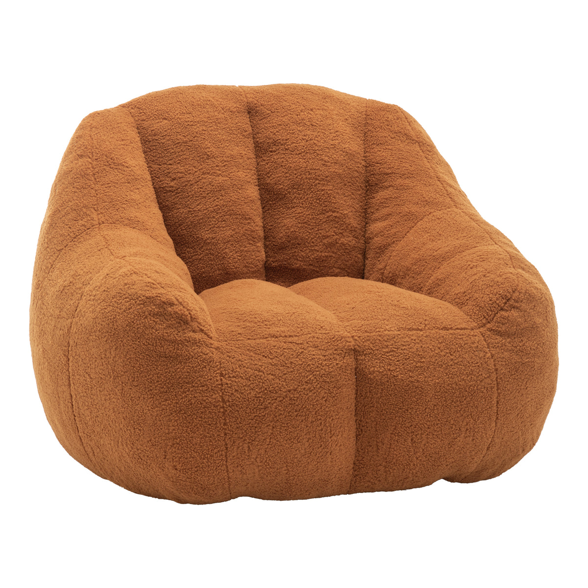 Bean Bag Chair Oversized Seating Yellow Teddy Fabric in a modern living room