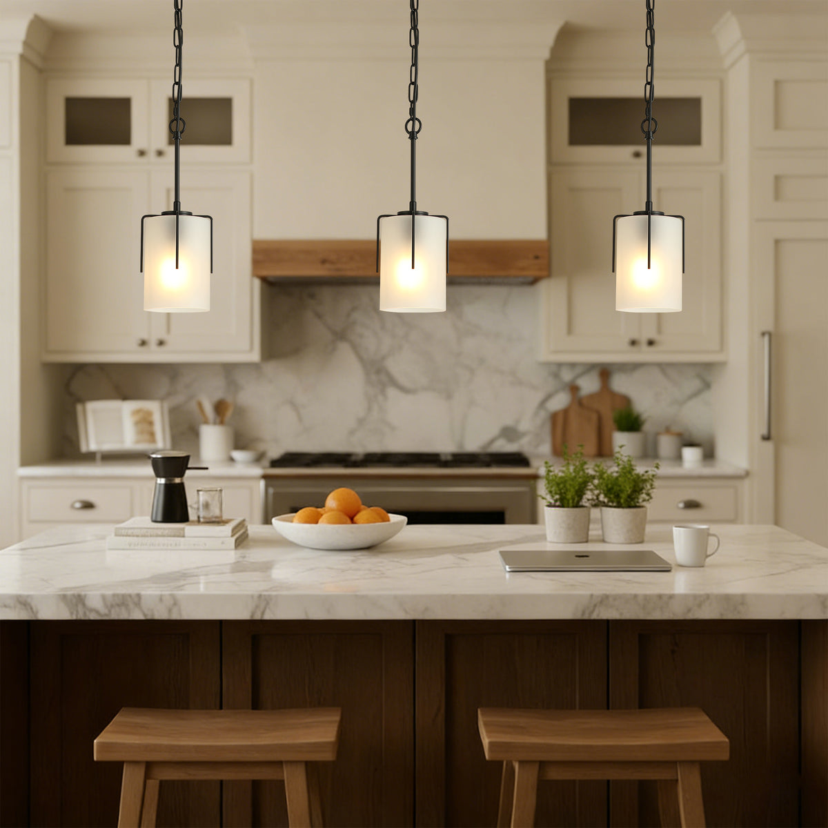 Construction and detail view of Pendant Light Modern Adjustable Pendant White Glass