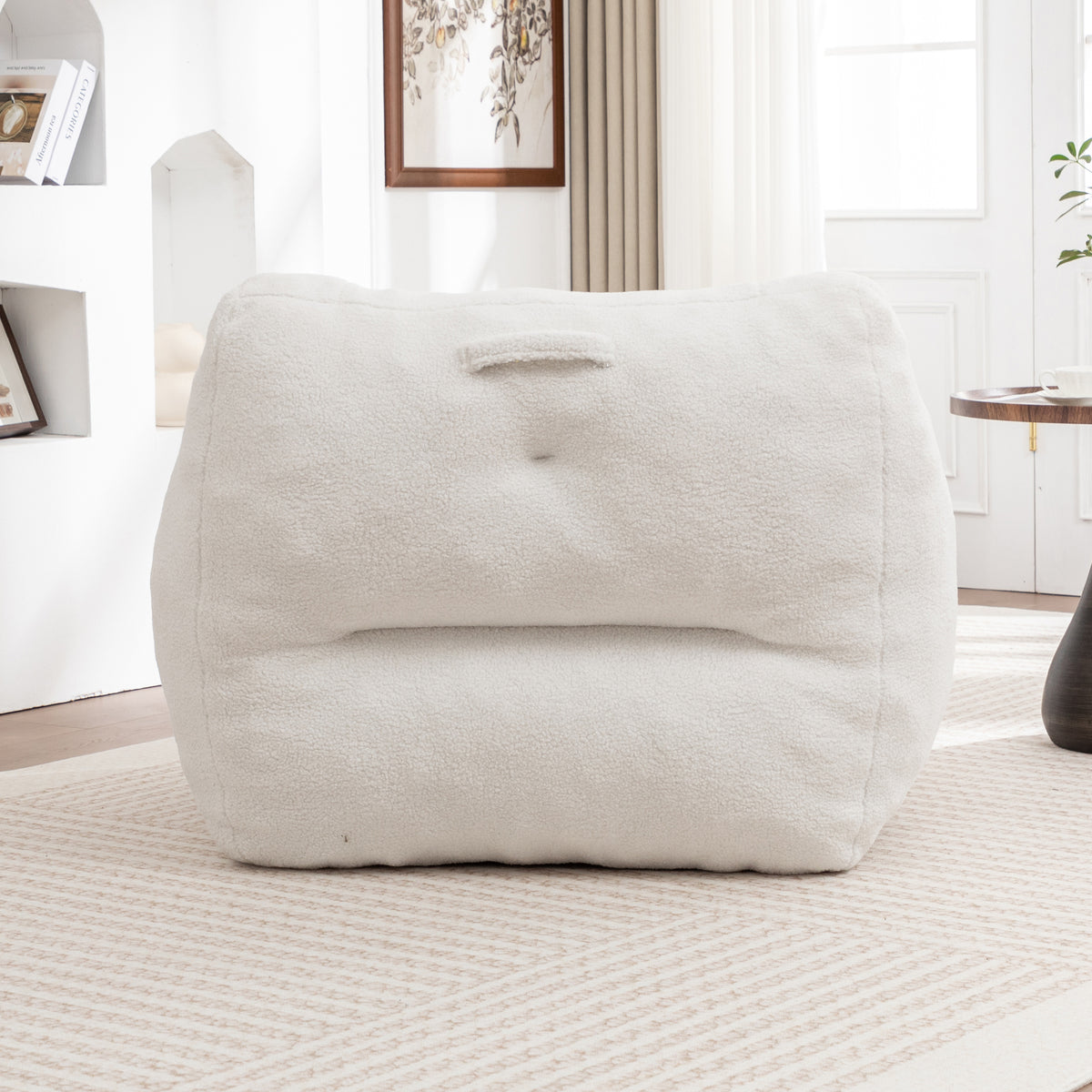 Additional product detail of Bean Bag Chair Oversized Seating White Teddy Fabric