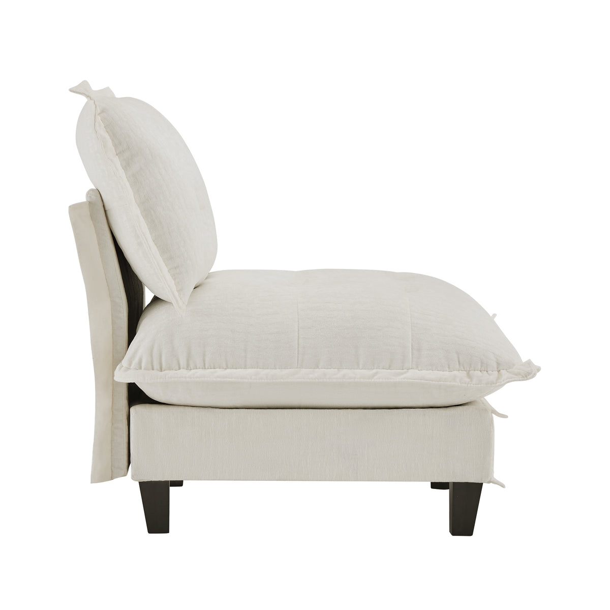 Construction and detail view of Sofa Modular Sectional Beige Chenille