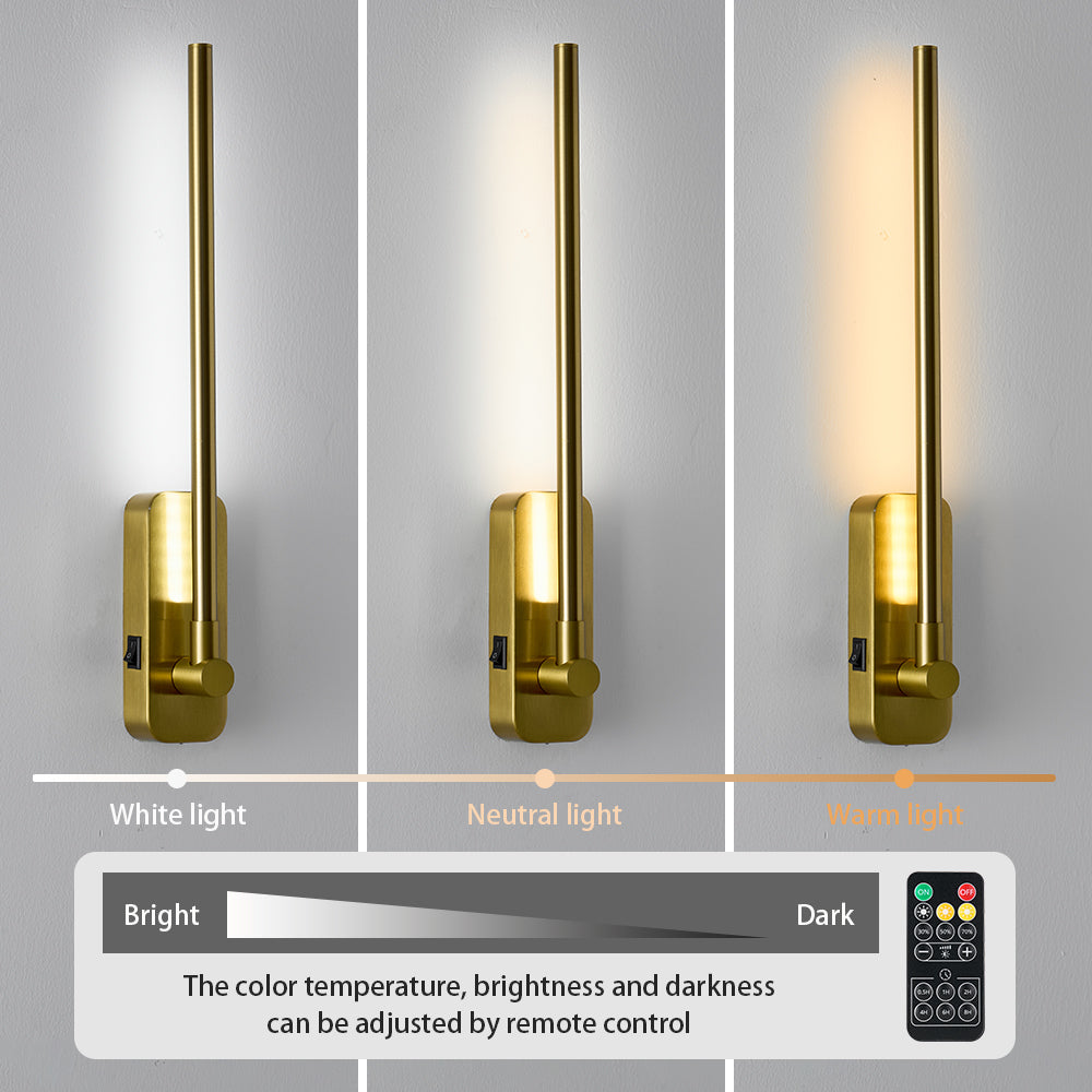 Close-up detail of Wall Sconce Remote Control Gold Iron