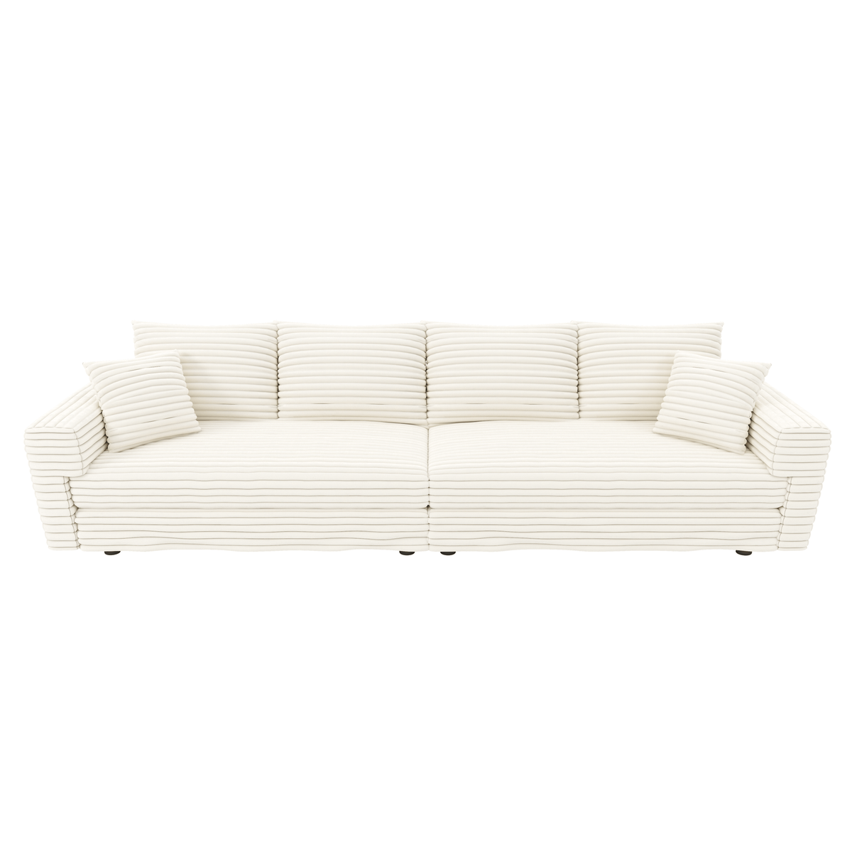 Additional product detail of Sofa Modern Cushioned Seating Beige Corduroy 4-Seater