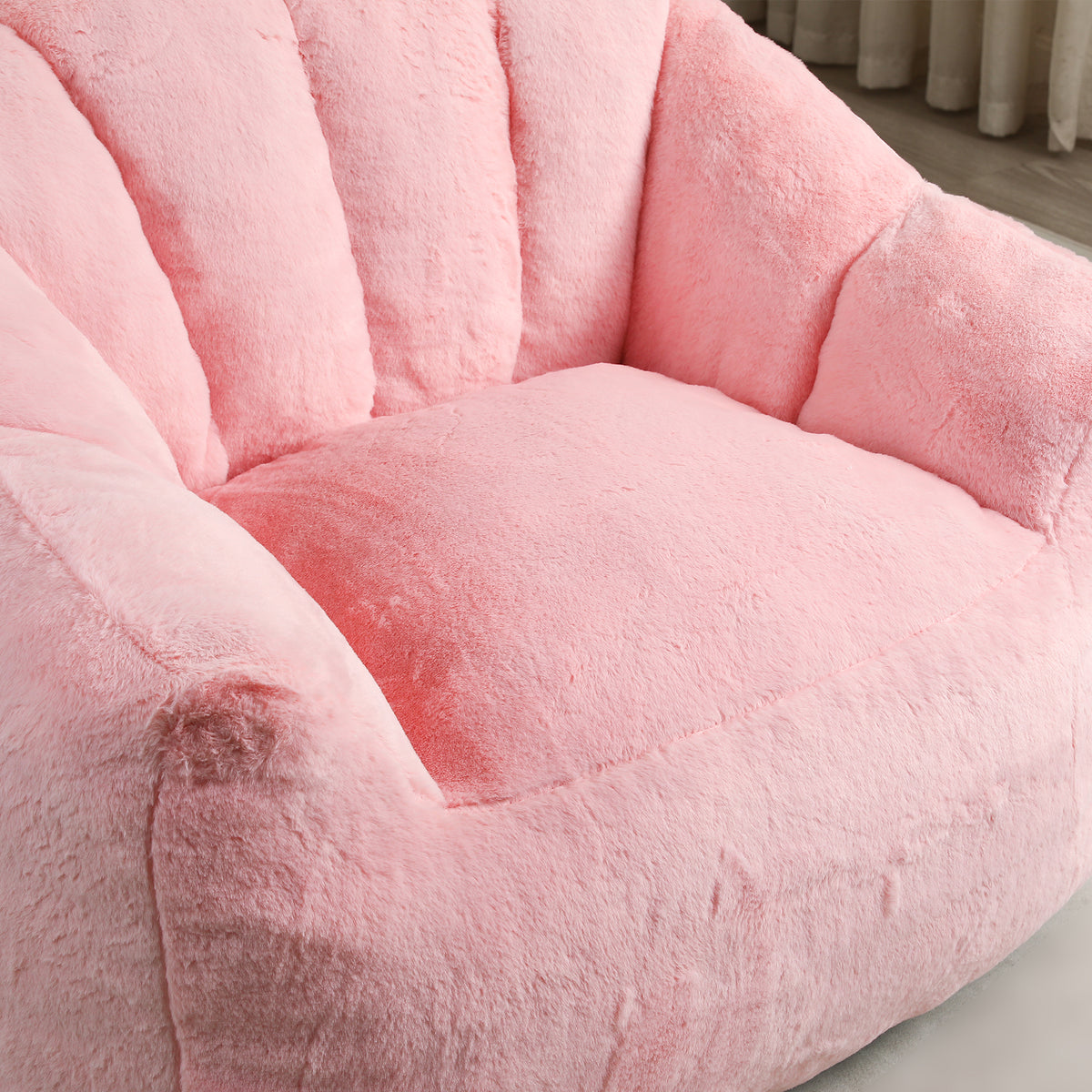 Additional product detail of Bean Bag Chair Oversized Seating Pink Faux Fur
