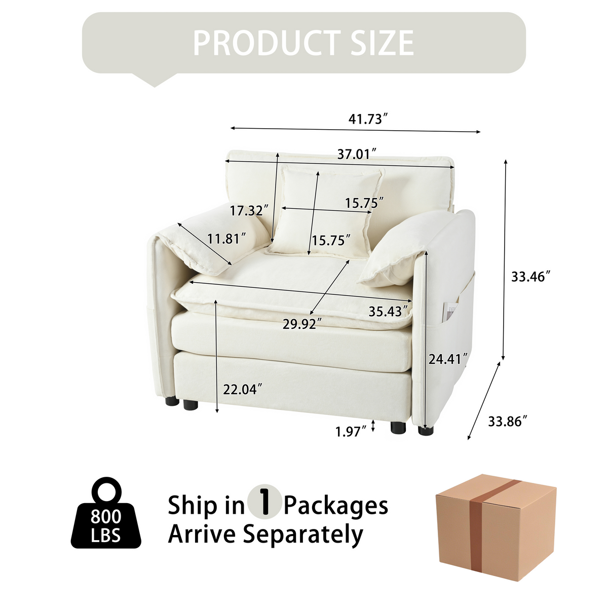 Full product view of Sectional Sofa Modular Sectional Beige Chenille