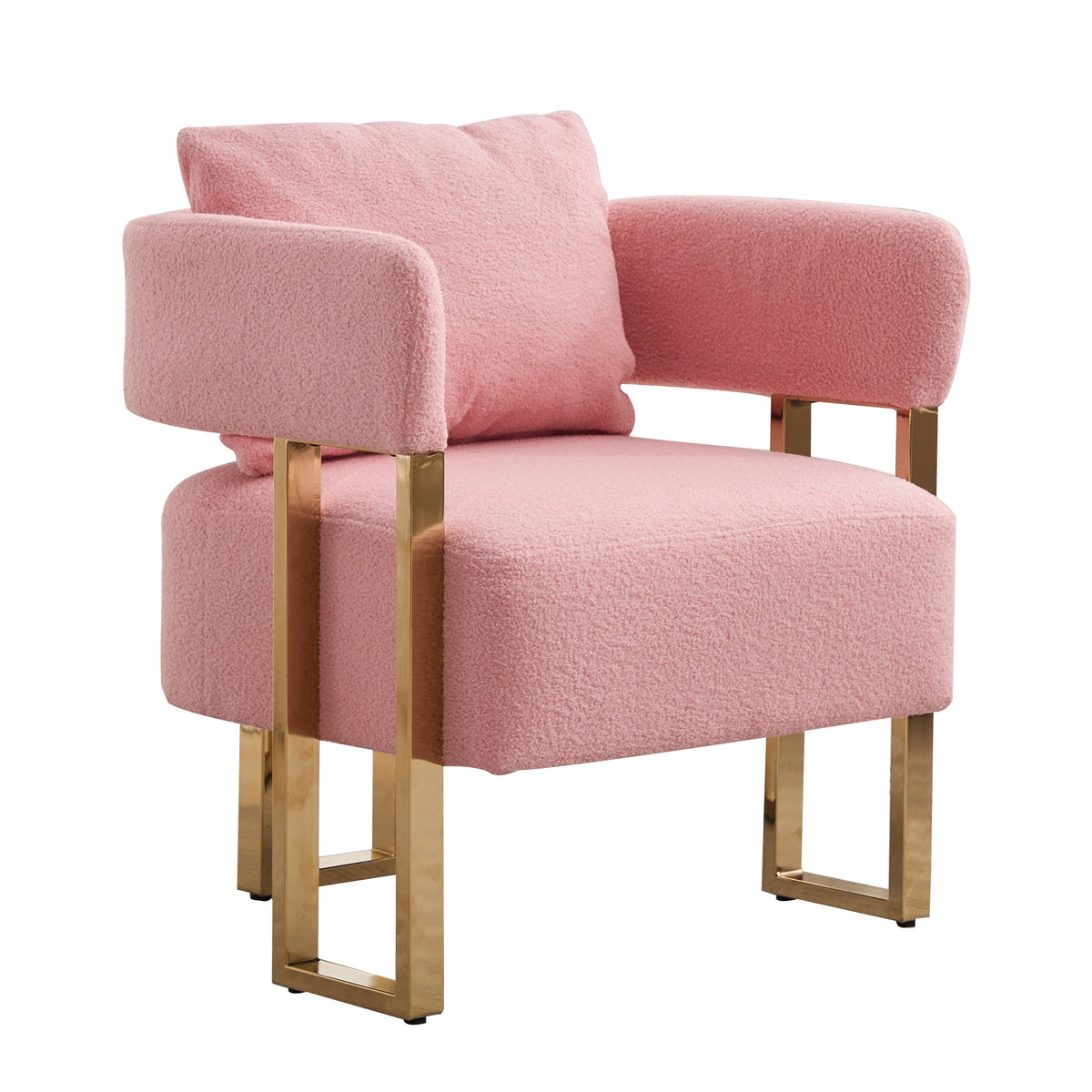 Additional view of Accent Chair Set of 2 Pink Teddy Fleece
