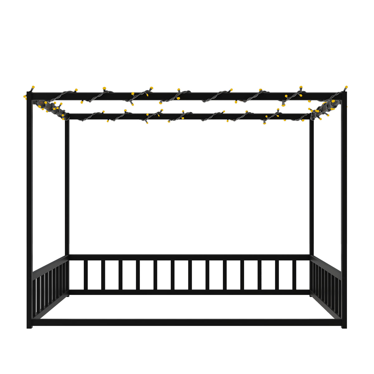 Design feature view of Bed Frame Modern Guardrails Black Iron Full Size Bedroom