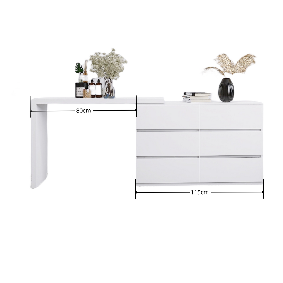 Additional product detail of Chest of Drawers 6-Drawer Storage White Engineered Wood