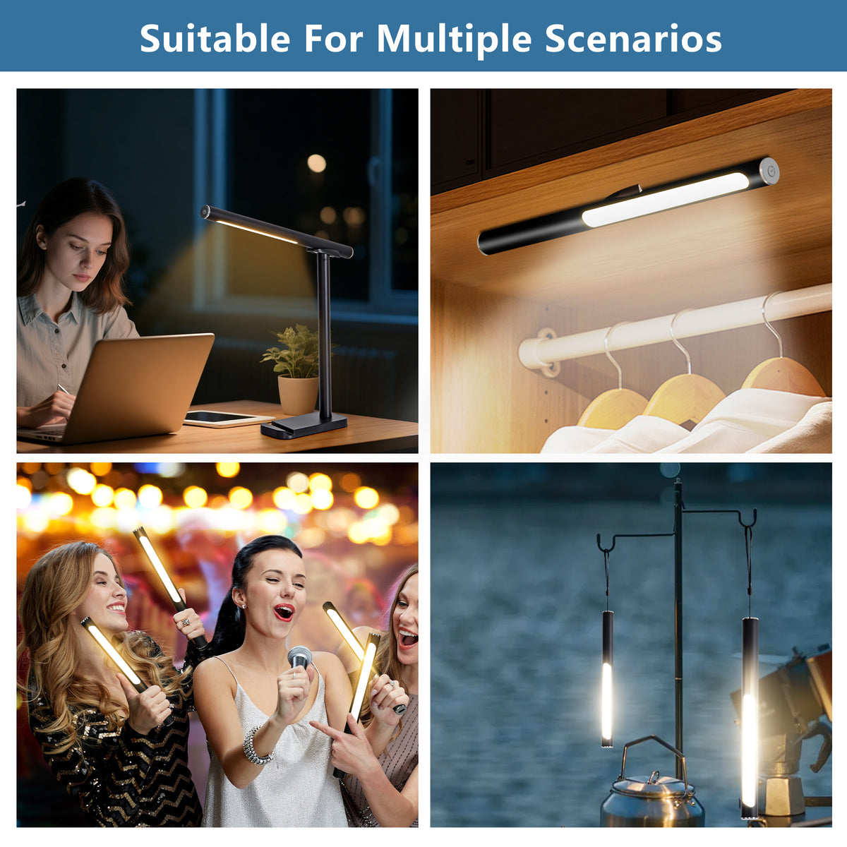 Construction and detail view of Desk Lamp USB Charging & 5 Light Modes Black Iron