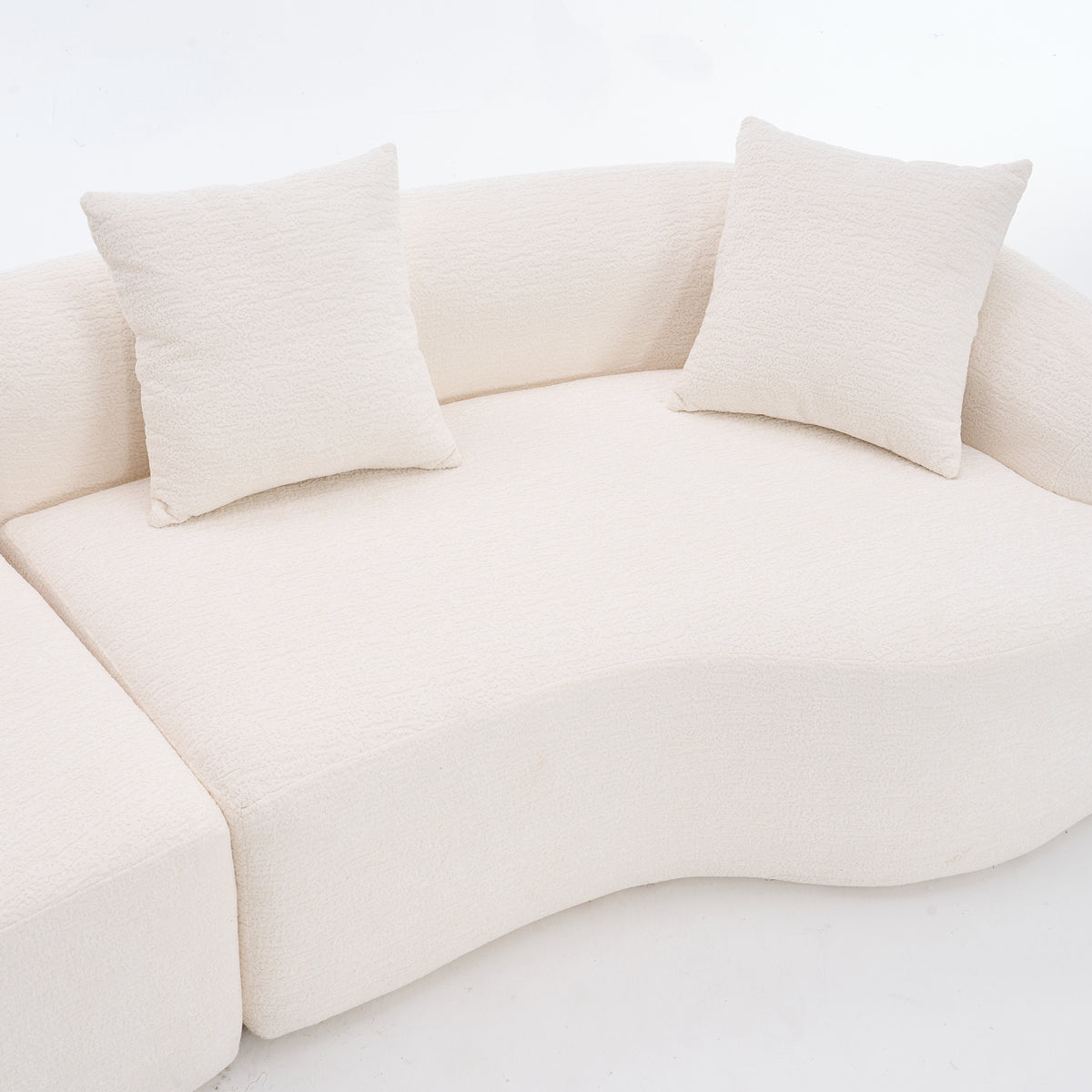 Close-up detail of Sectional Sofa Modular Sectional White Chenille