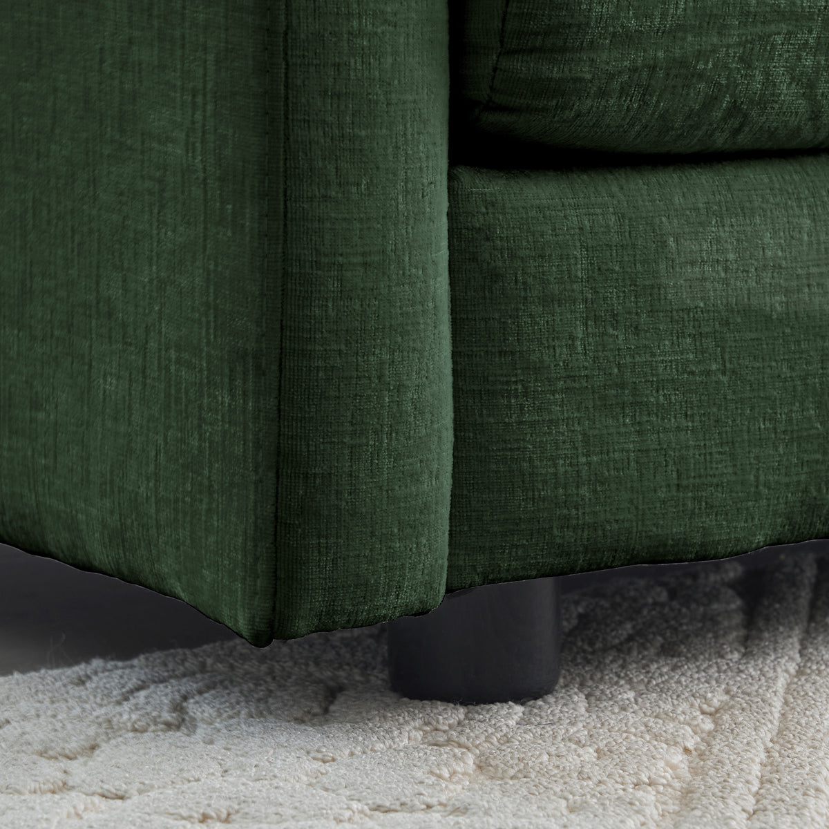 Additional product detail of Ottoman Cushioned Footrest Green Chenille