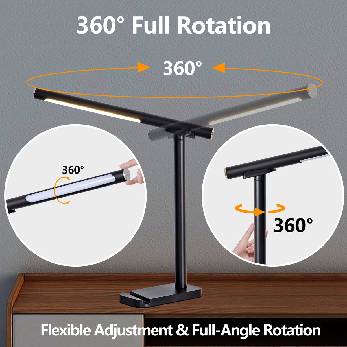 Additional product detail of Desk Lamp USB Charging & 5 Light Modes Black Iron