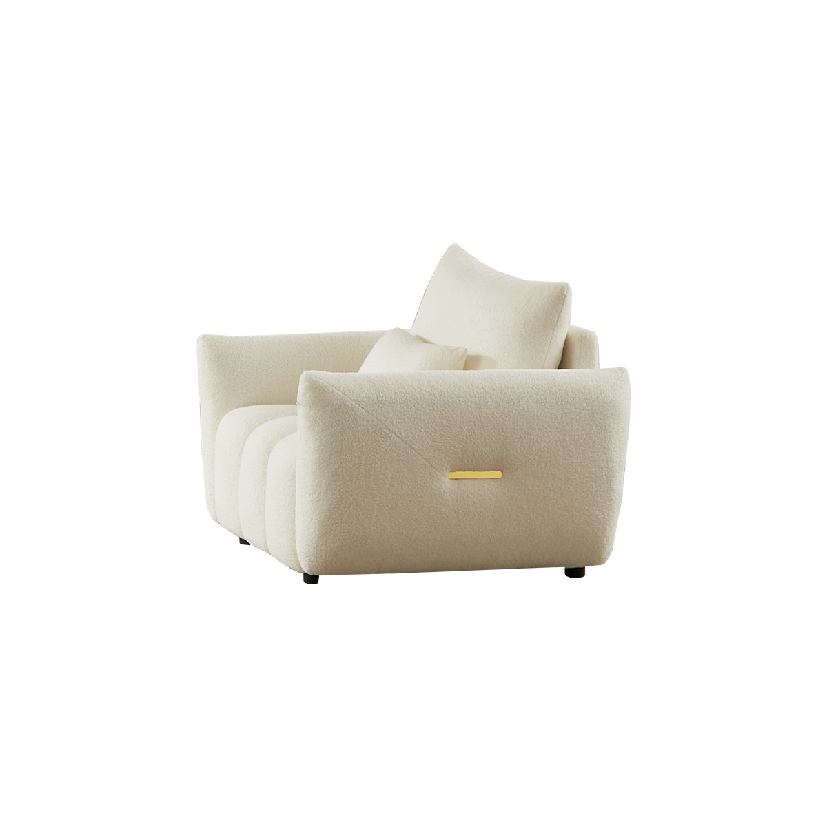 Additional view of Lounge Chair Cushioned Seating Beige Teddy Fabric