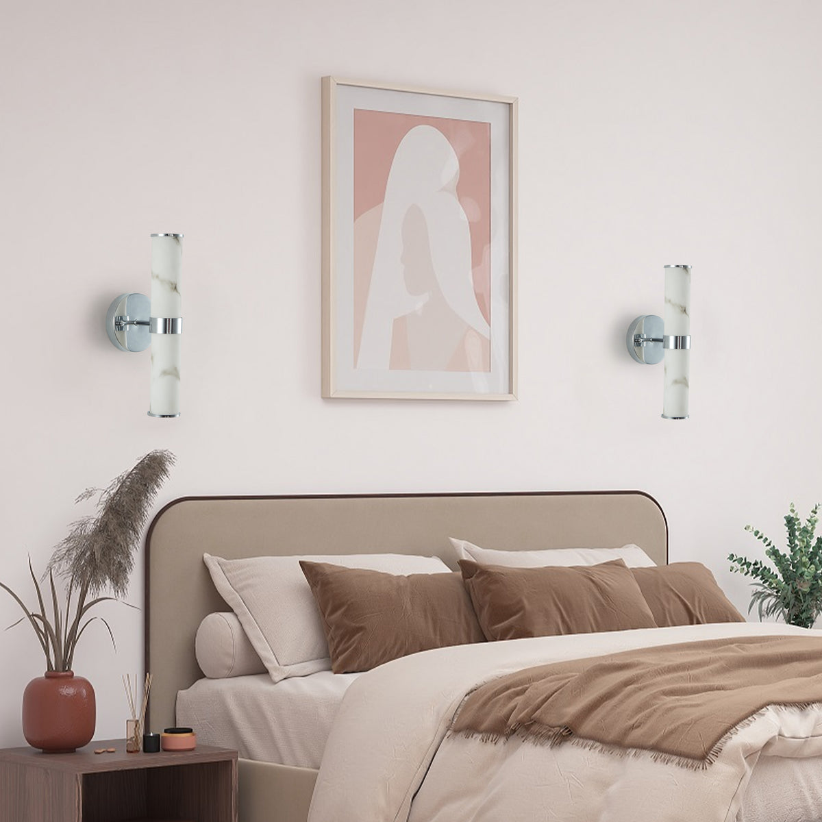 Additional product detail of Wall Sconce Modern Set of 2 Chrome Iron