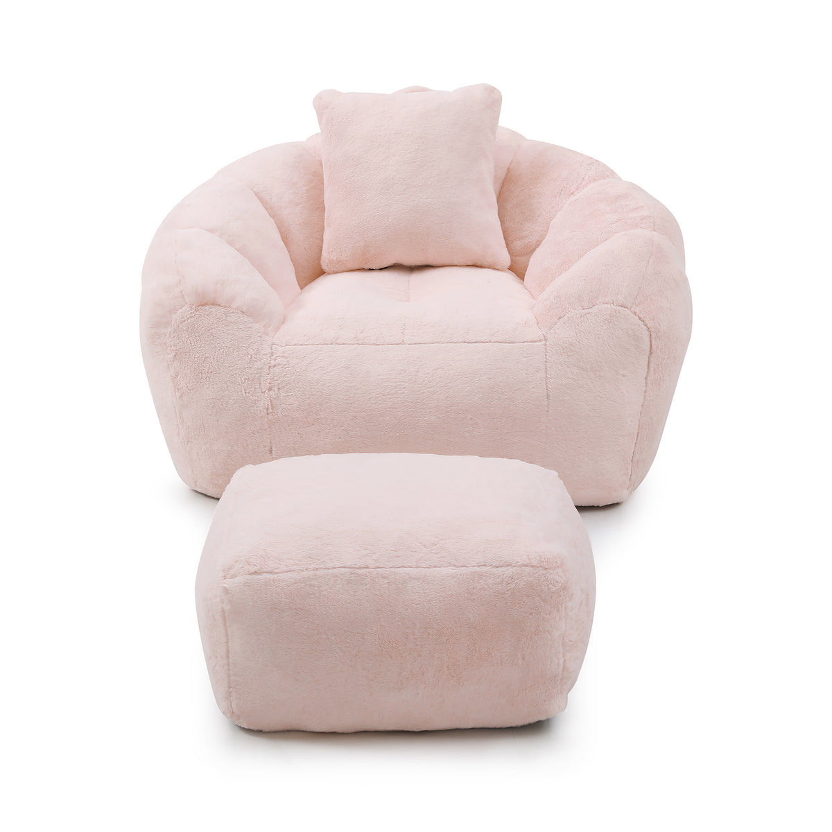 Alternate angle of Sectional Sofa Modular Sectional Pink Faux Fur