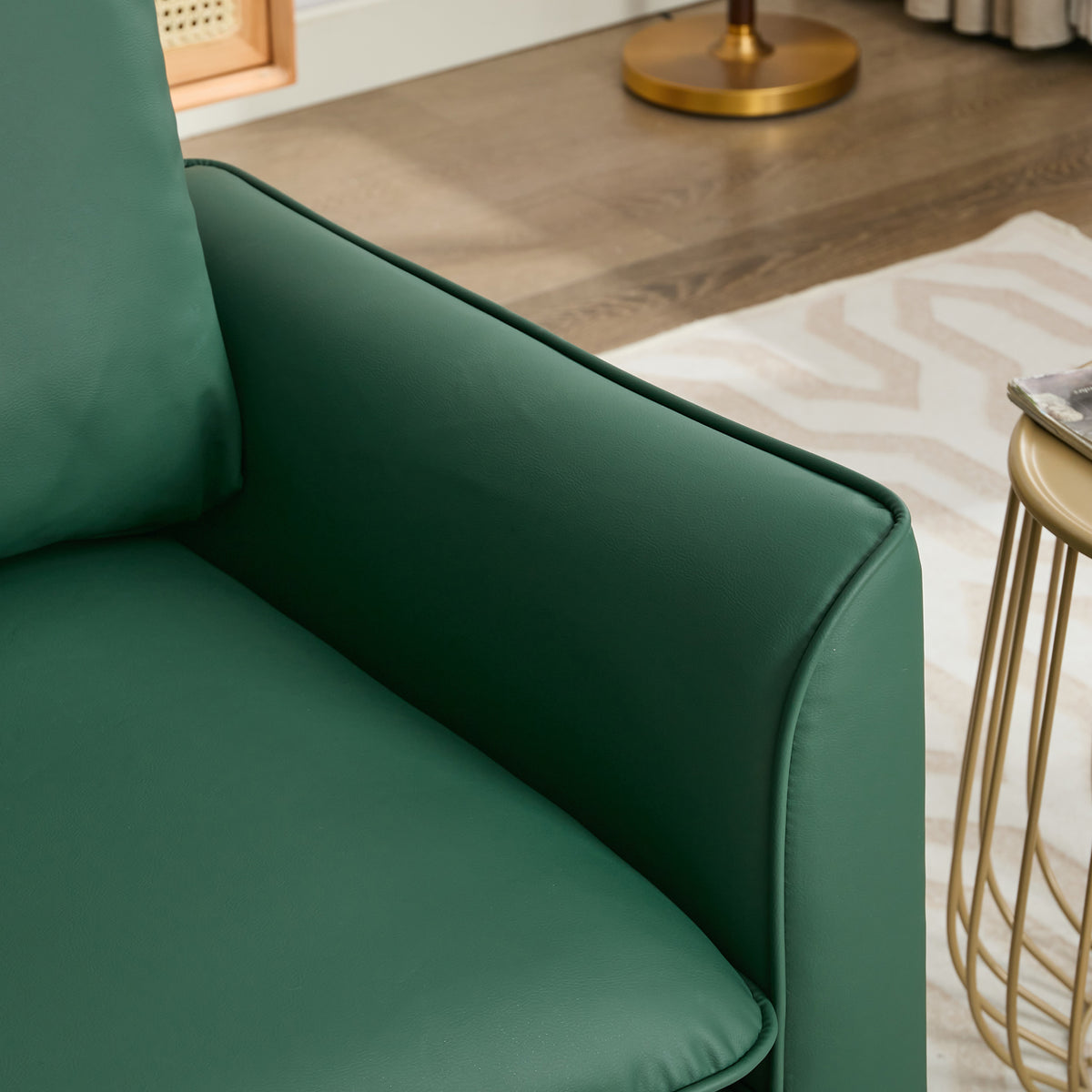Additional view of Accent Chair Set of 2 Green Leather