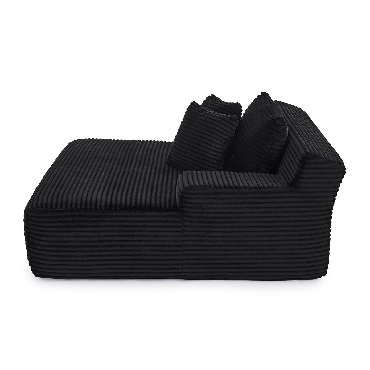 Additional view of Accent Chair Modern Cushioned Seating Black Velvet 1-Seater