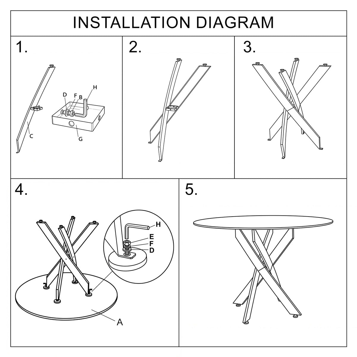 Design feature view of Dining Table Glass Top & Gold Legs Gold Glass