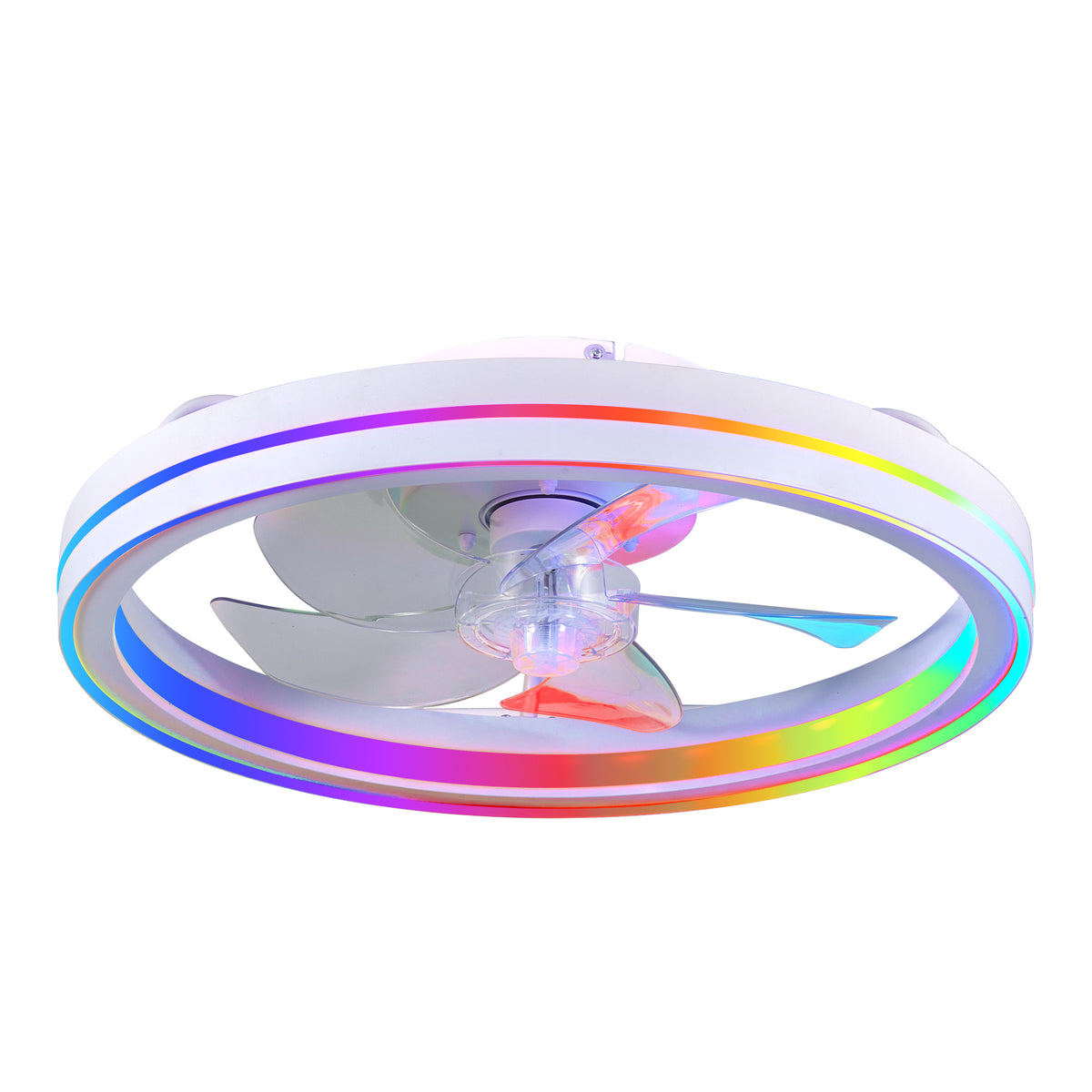 Full product view of Ceiling Fan Modern Remote & App Control White Iron