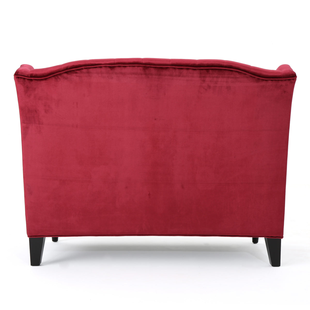 Additional view of Loveseat Sofa Cushioned Seating Wine Red Velvet 2-Seater