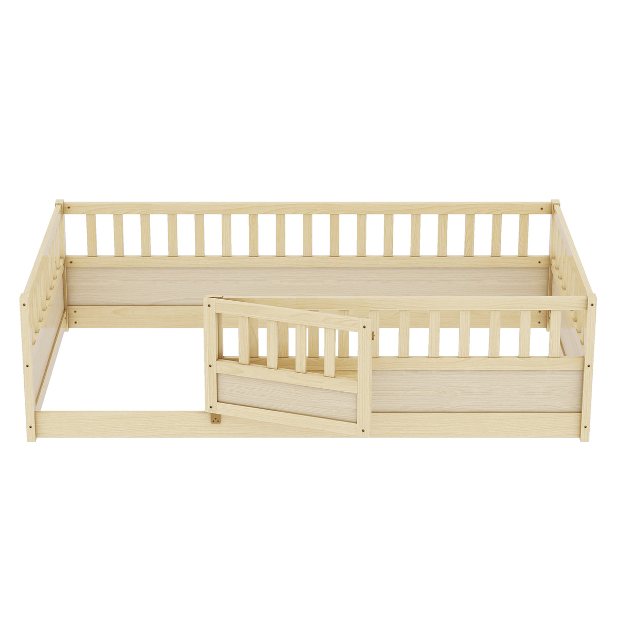 Additional view of Bed Frame High Safety Barrier & Door Natural Wood Pine Twin Size