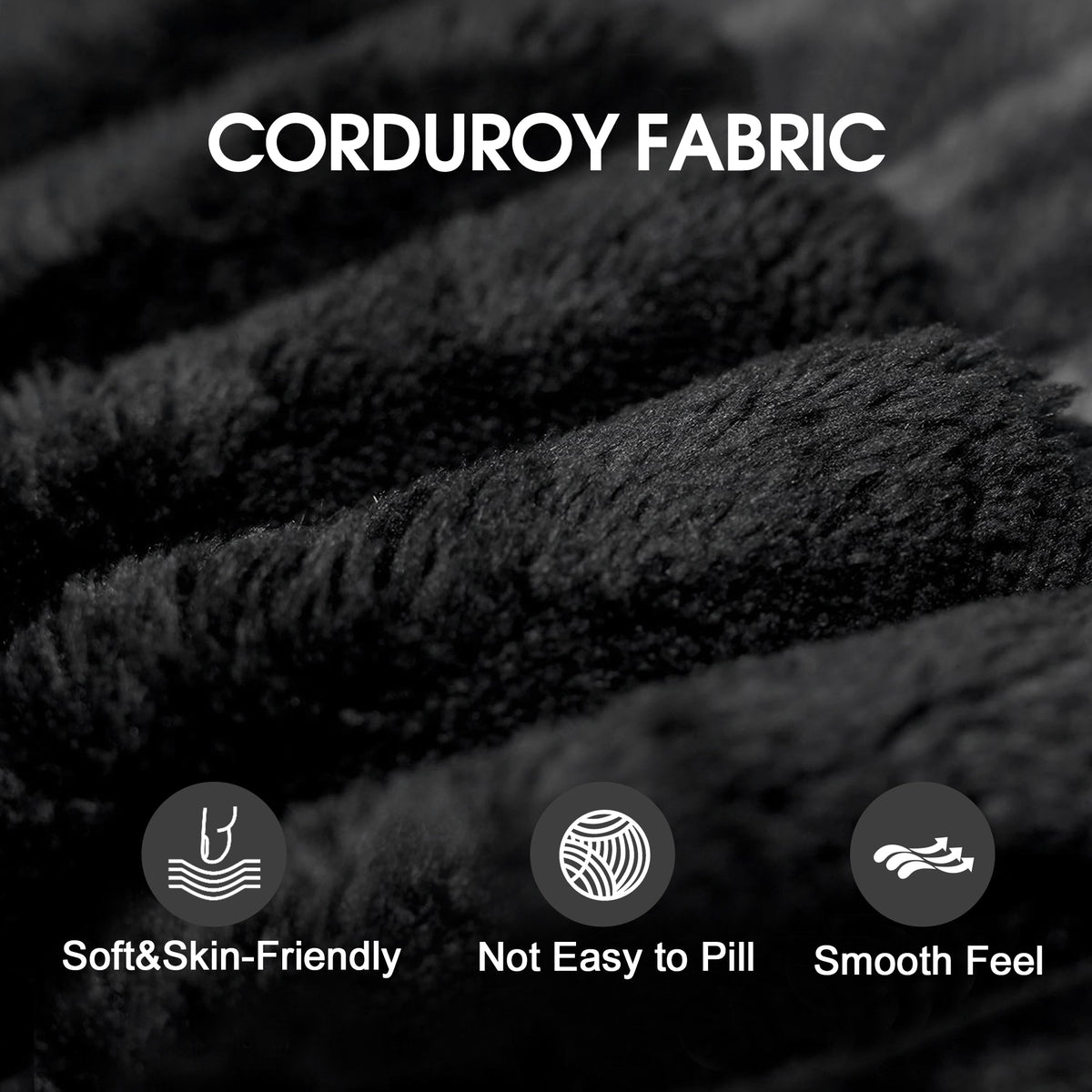 Additional view of Sectional Sofa Modular Sectional Black Corduroy
