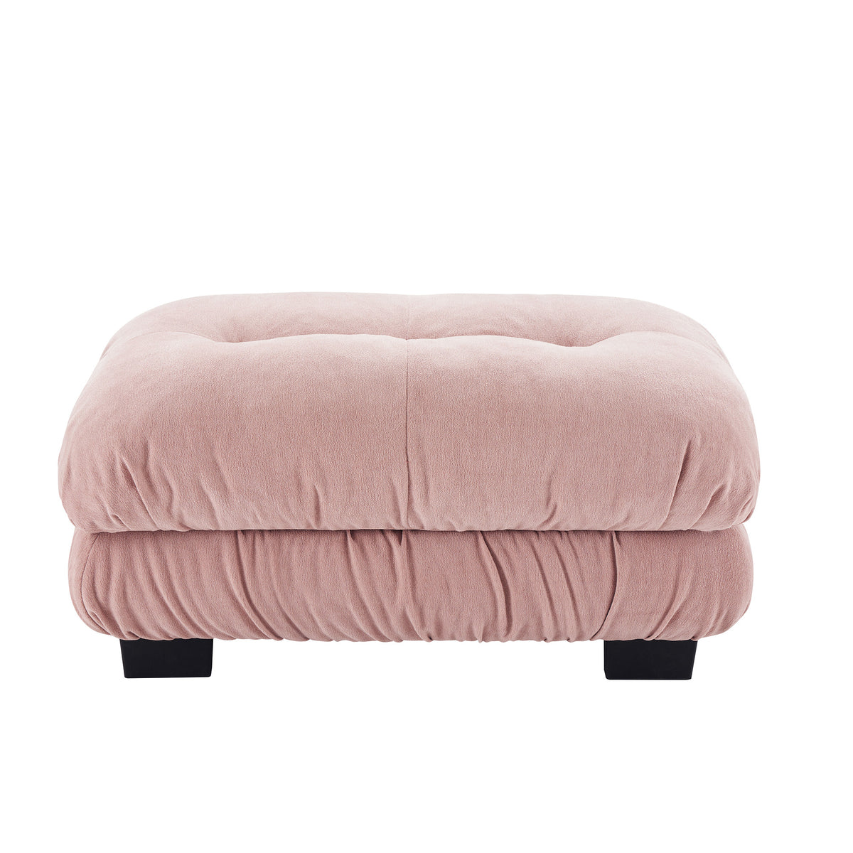 Full product view of Ottoman Cushioned Footrest Pink Chenille