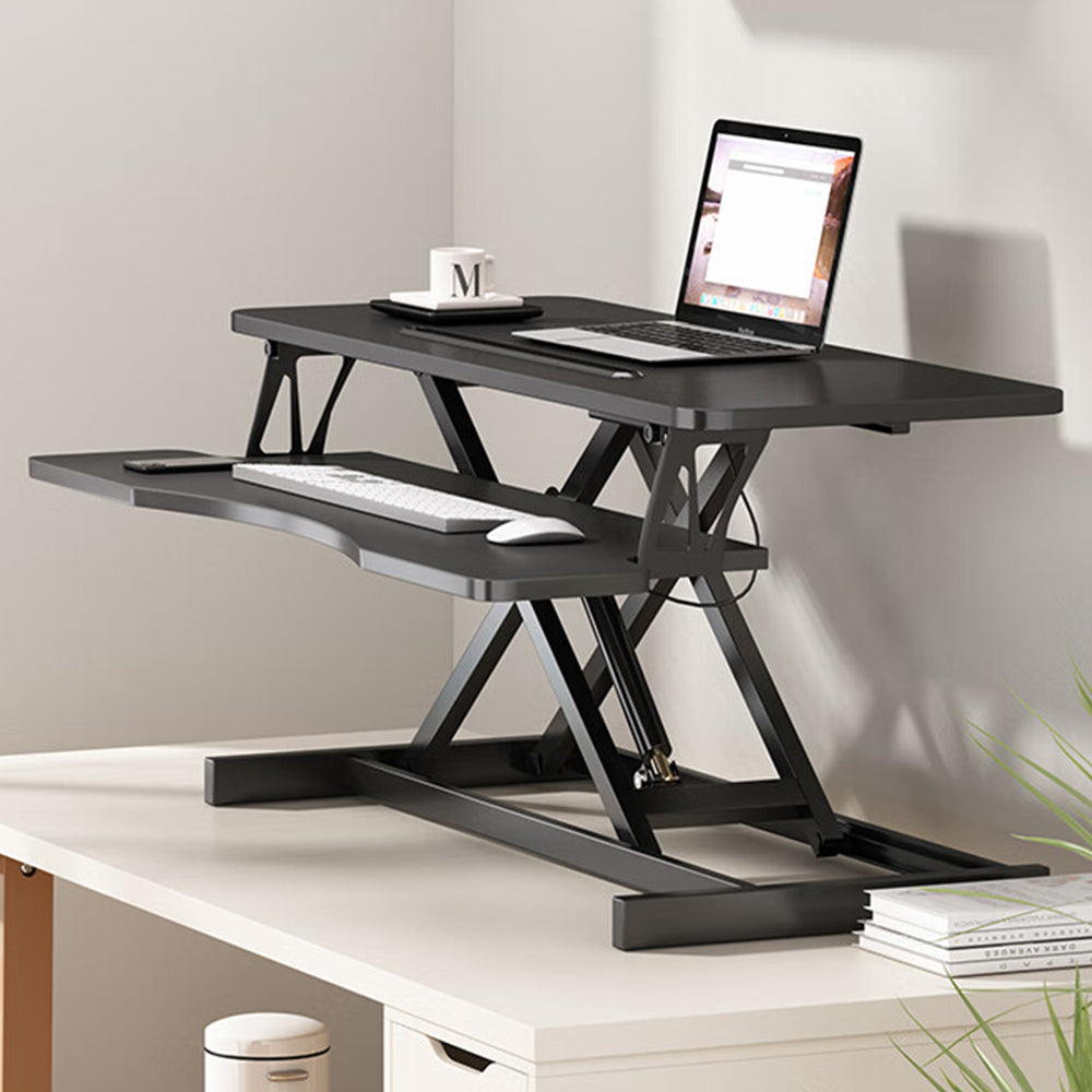 Additional product detail of Standing Desk Converter Height Adjustable Black MDF & Metal