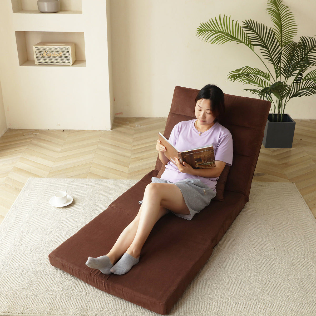 Additional product detail of Sofa Bed Multi-Position Reclining Brown Metal