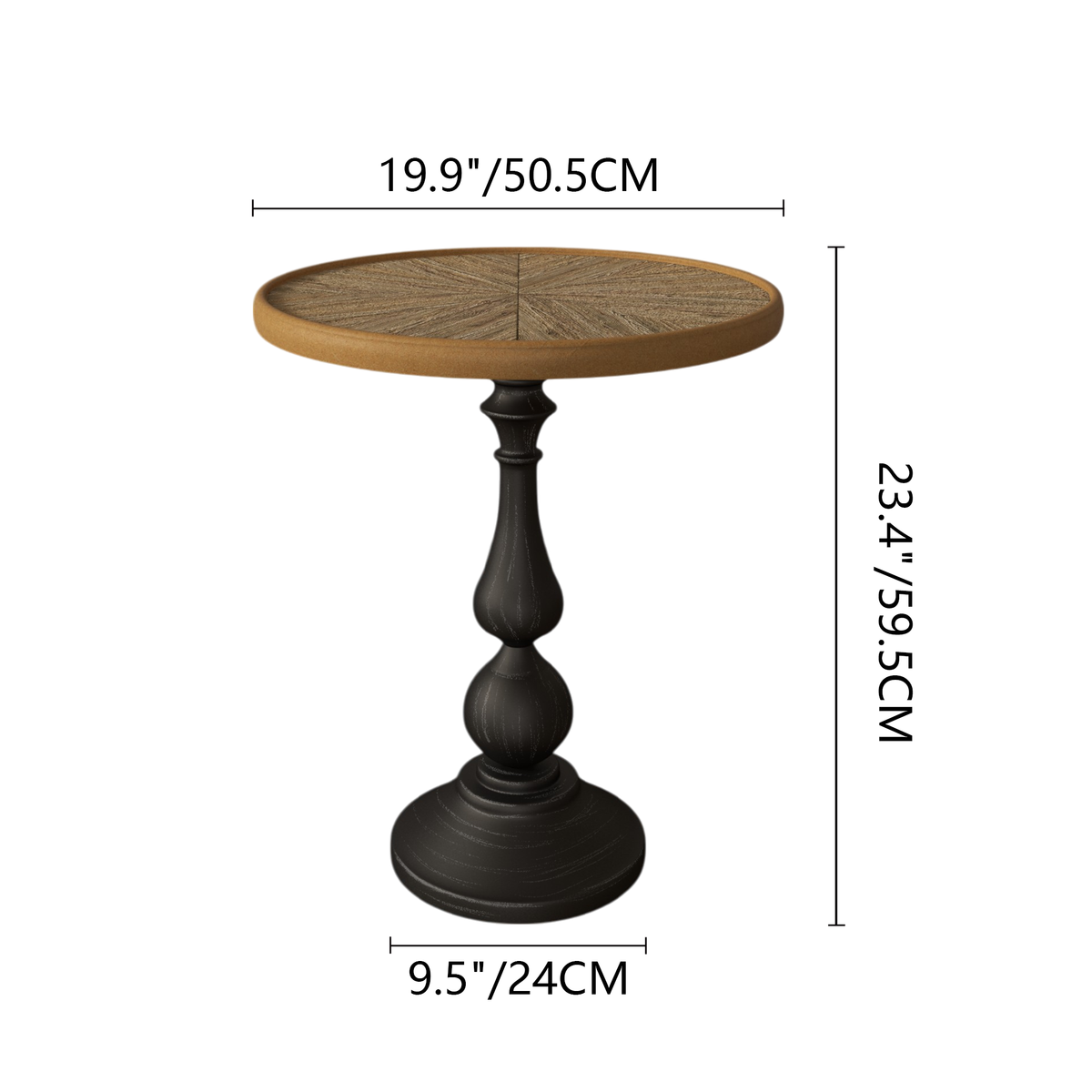 Alternate angle of Coffee Table French Country Pedestal Base Natural Wood