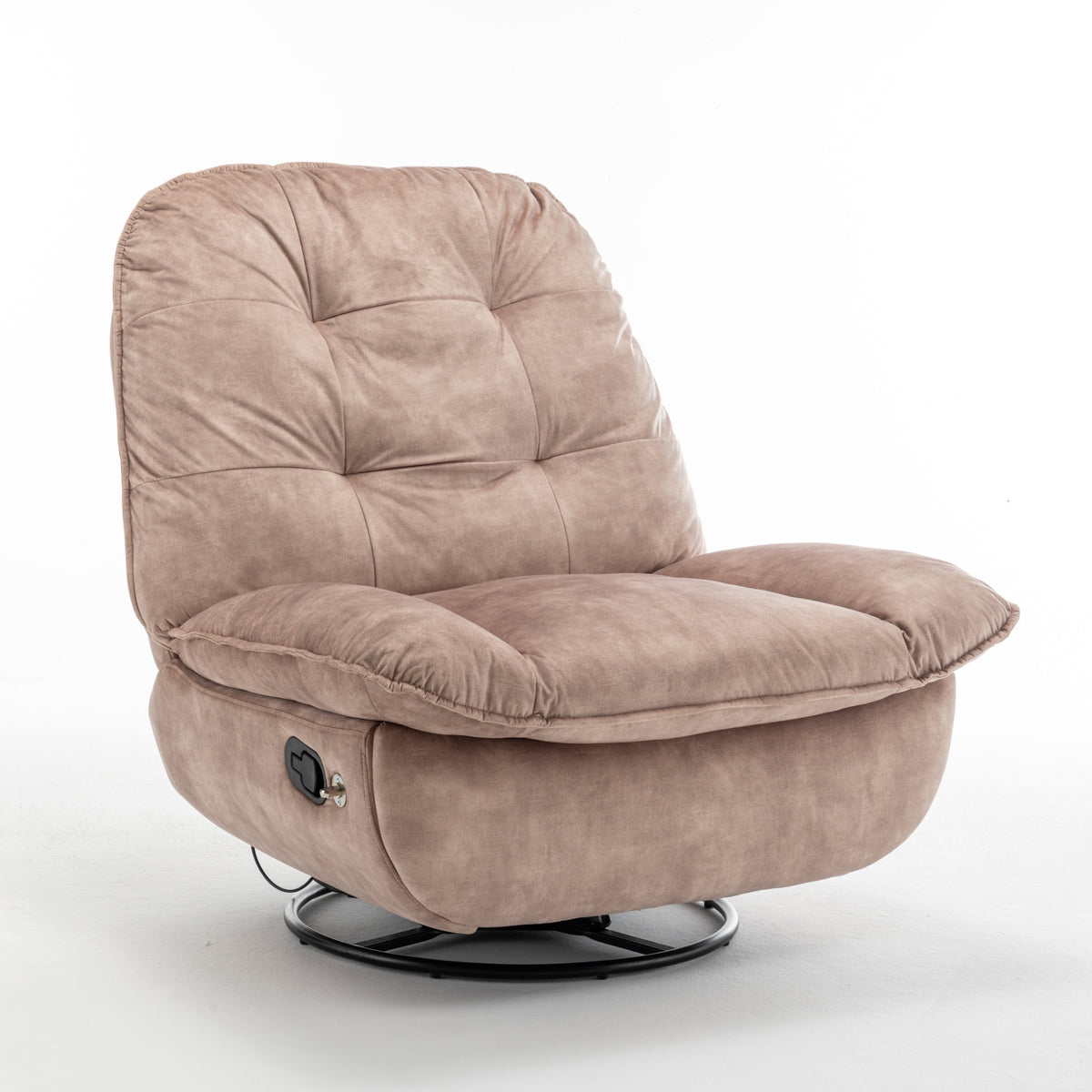 Additional view of Lounge Chair Reclining Natural Brown Velvet