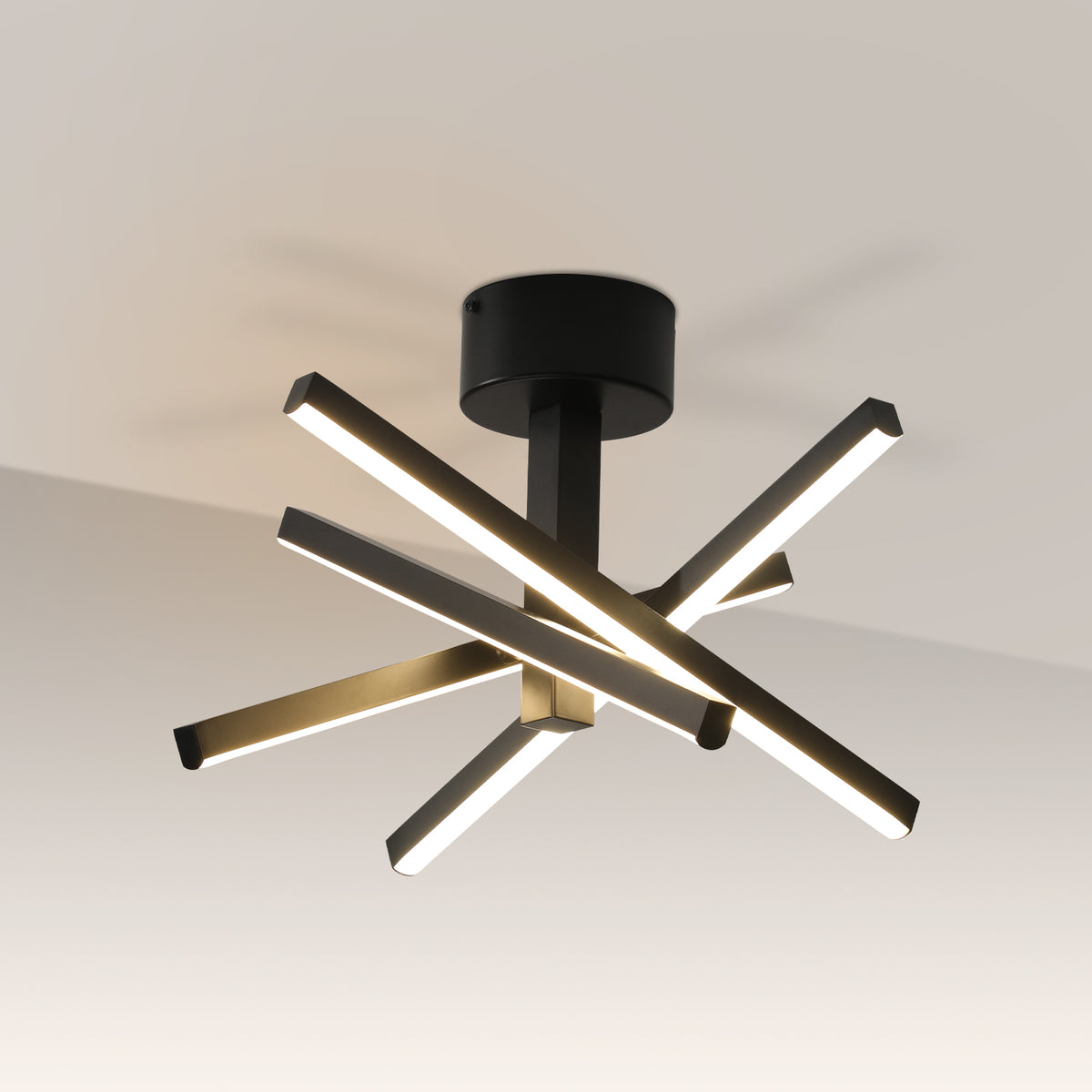 Additional view of Ceiling Light Modern Geometric Starburst LED Black Iron