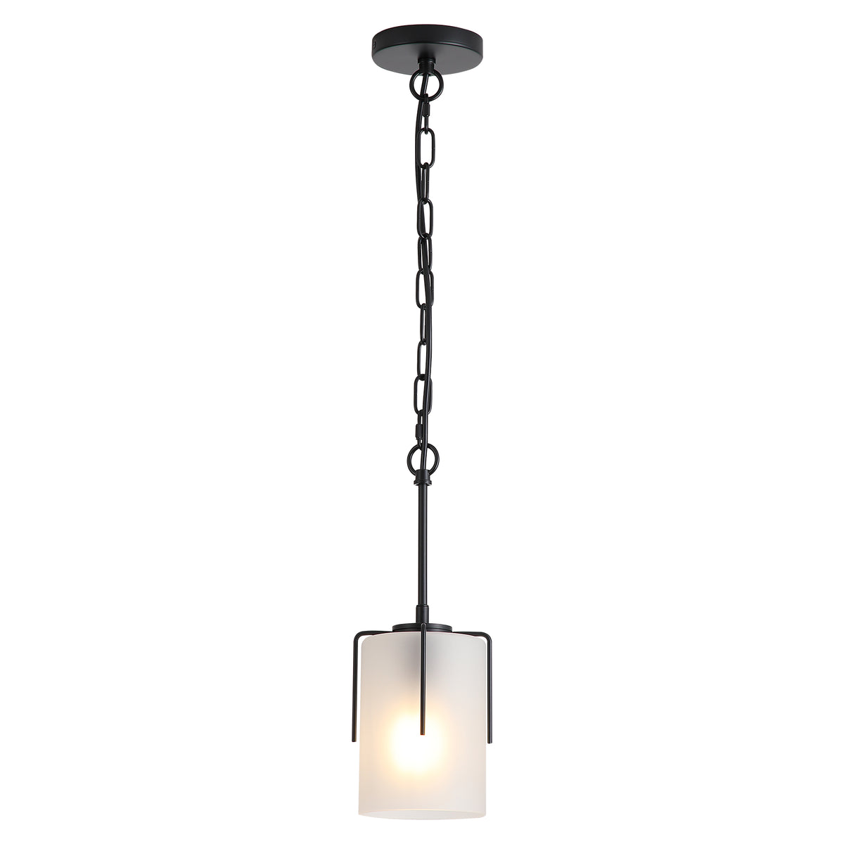 Full product view of Pendant Light Modern Adjustable Pendant White Glass