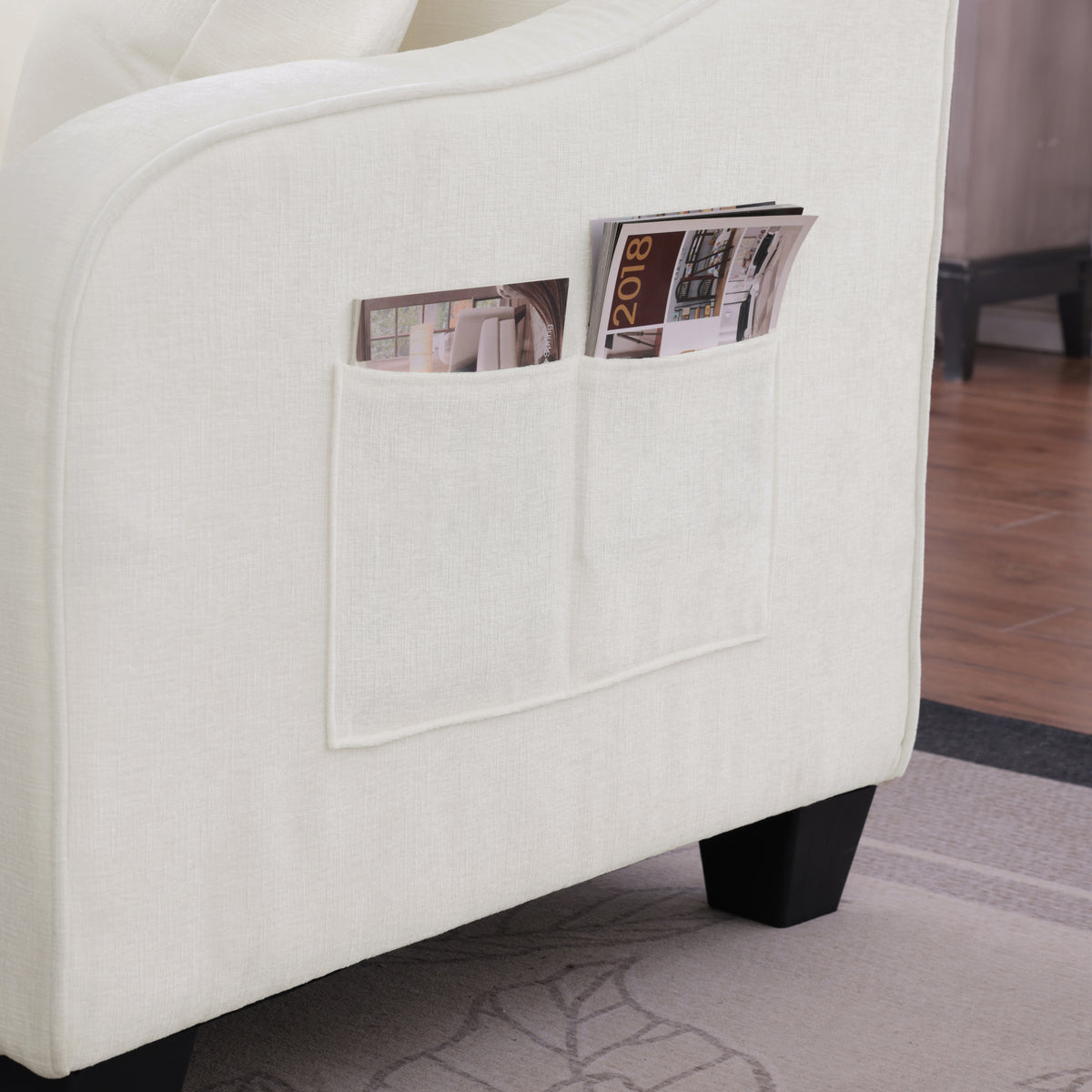 Additional product detail of Loveseat Sofa Cushioned Seating Beige Corduroy 2-Seater