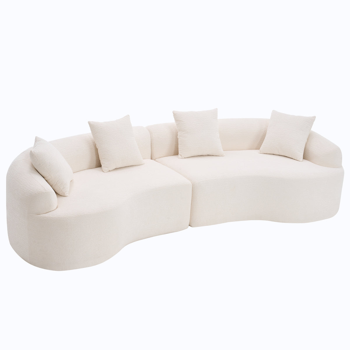 Full product view of Sectional Sofa Modular Sectional White Chenille
