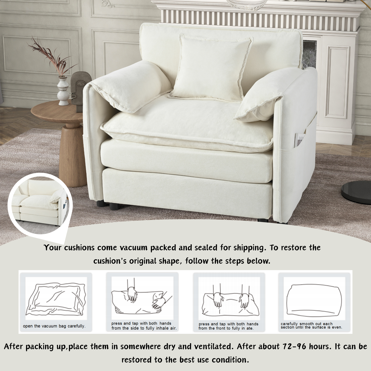 Alternate angle of Sectional Sofa Modular Sectional Beige Chenille